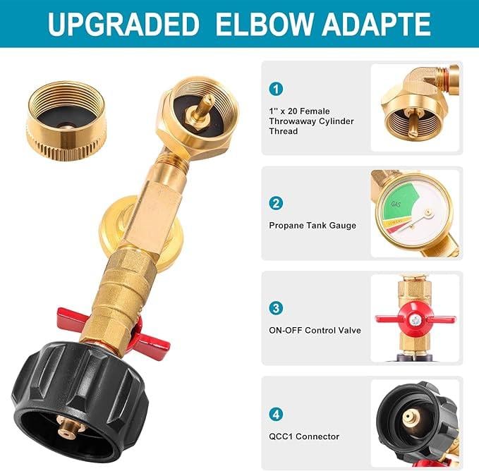 Cilifer®🔥LAST DAY 50% OFF - Top-Rated Propane Refill Elbow Adapter (With Tank Gauge) D01