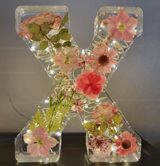 Handmade Floral Resin Night Light