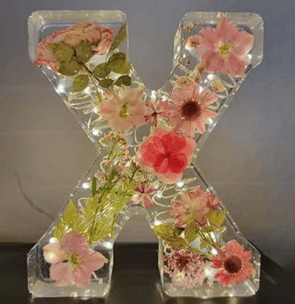 Handmade Floral Resin Night Light