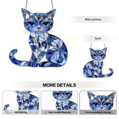 CZTICLE®Blue & White Cat Suncatcher Ornament🐱 D02