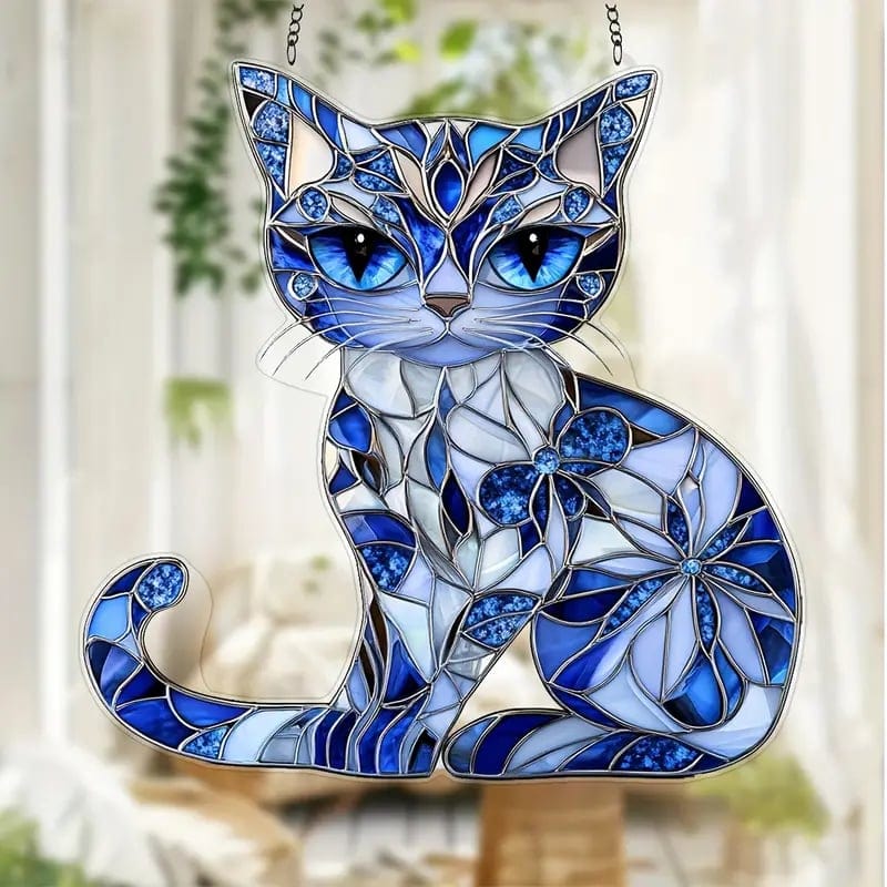 CZTICLE®Blue & White Cat Suncatcher Ornament🐱 D02
