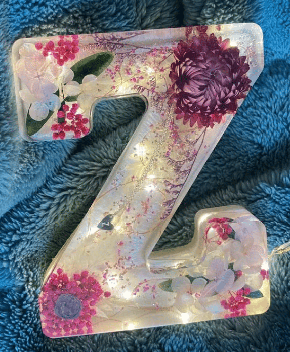 Handmade Floral Resin Night Light