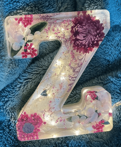 Handmade Floral Resin Night Light