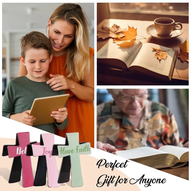 🔥LAST DAY 50% OFF -📖12 Pcs Magnetic Cross Bookmarks Gifts for Bible Study. ✝️ D01