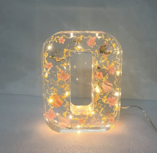 Handmade Floral Resin Night Light