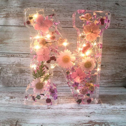 Handmade Floral Resin Night Light
