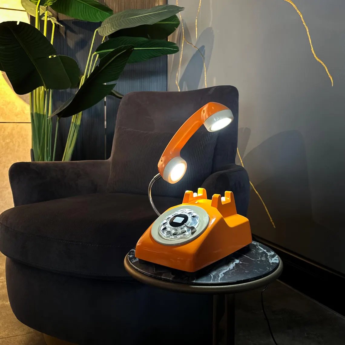Billhol® 🔥Upcycled Rotary Phone Lamp. Vintage Desk Light D02