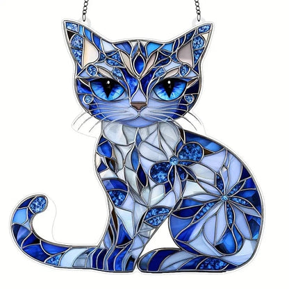 CZTICLE®Blue & White Cat Suncatcher Ornament🐱 D01