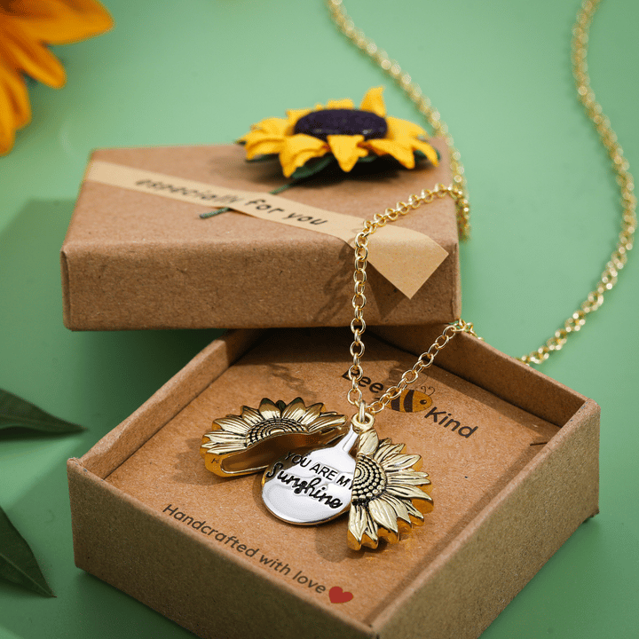 CZTICLE®🔥🌞You Are My Sunshine Sunflower Necklace🌻(Double-sided engraving) D02