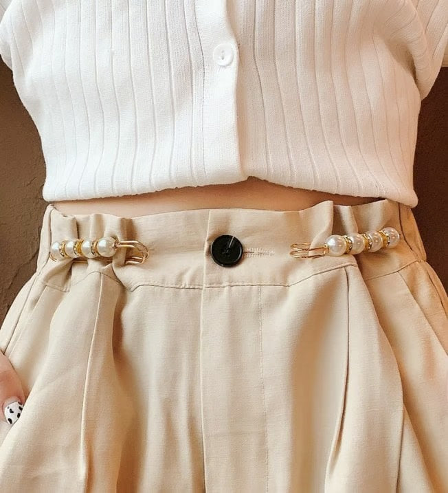 CZTICLE® Fancy Rhinestones Pearls Safety Pin Brooch