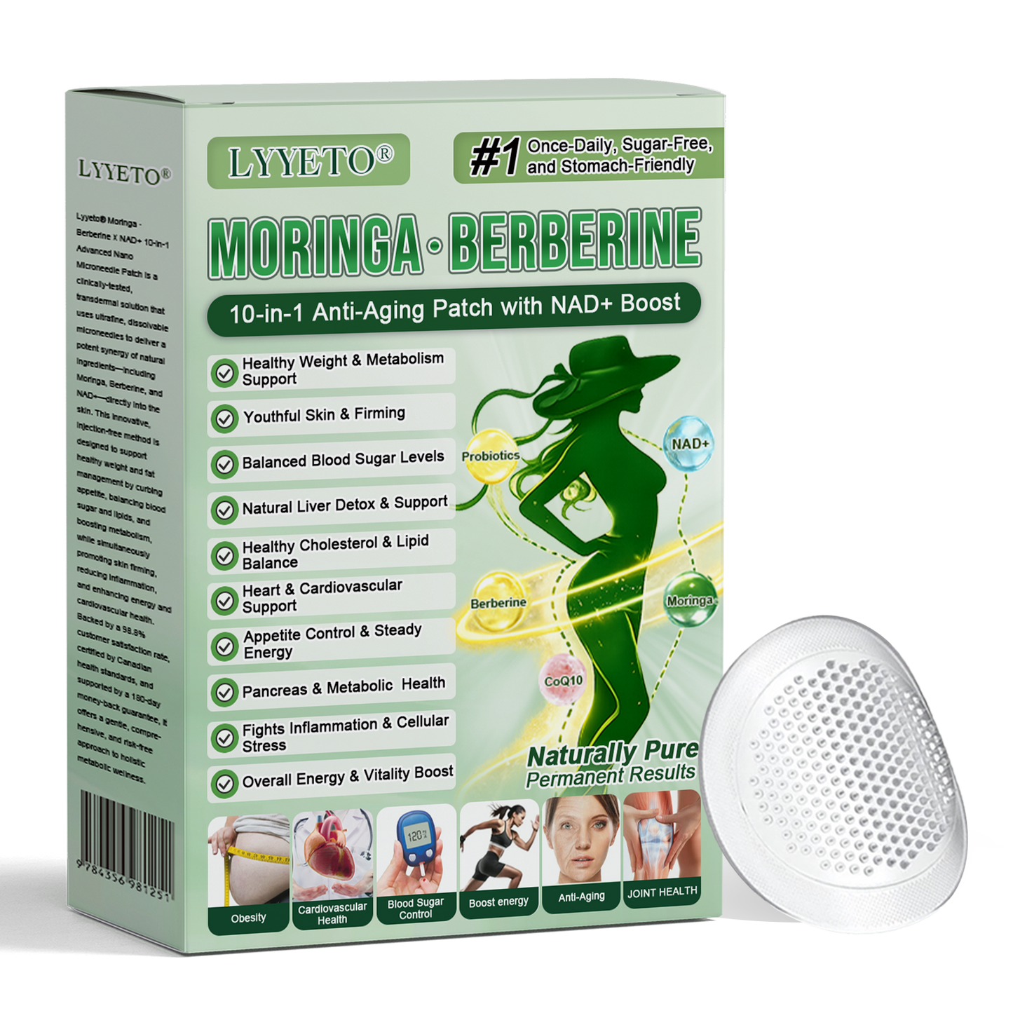 Official Store | ☀️ Lyyeto® Moringa Berberine + NAD+ 10-in-1 Nano Microneedle Patch(Just once a day, visible changes in 7 days)