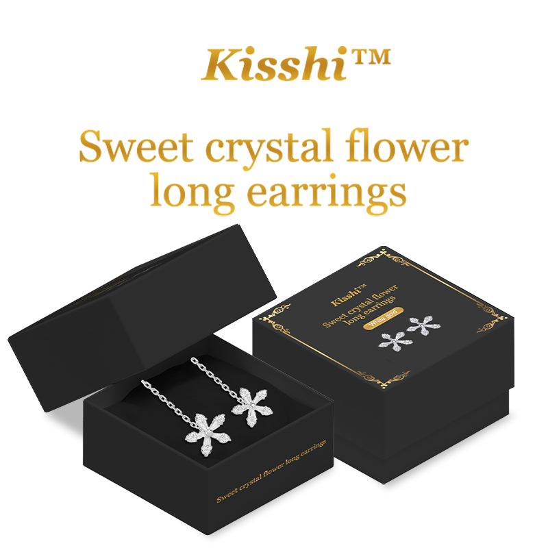 KISSHI™ Sweet Crystal Flower Long Earrings